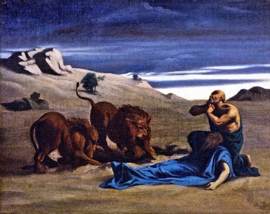 Paul The First Hermit With Lions by Alexandre Cabanel