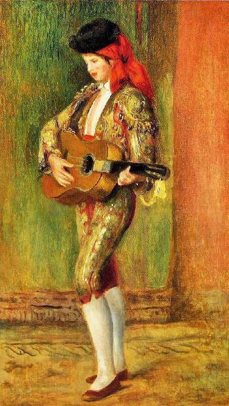 Young Guitarist Standing by Pierre Auguste Renoir