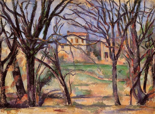 Trees And Houses by Paul Cézanne