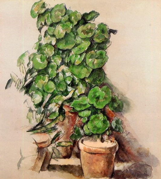 Pots Of Geraniums by Paul Cézanne