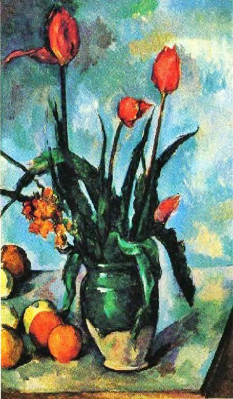 Tulips In A Vase by Paul Cézanne