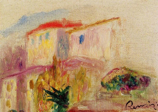 La Poste At Cagnes, Study by Pierre Auguste Renoir