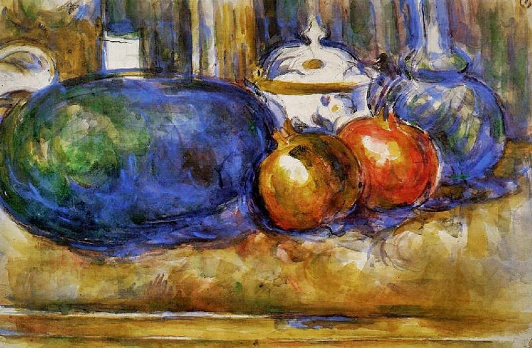 Still Life With Watermelon And Pomegranates by Paul Cézanne