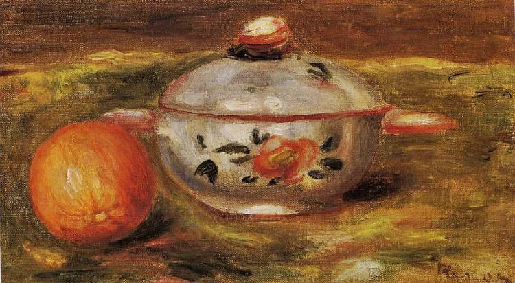 Still Life With Orange And Sugar Bowl by Pierre Auguste Renoir