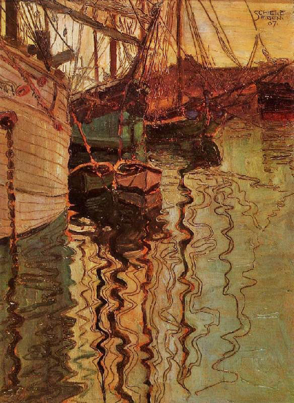 Harbor Of Trieste by Egon Schiele