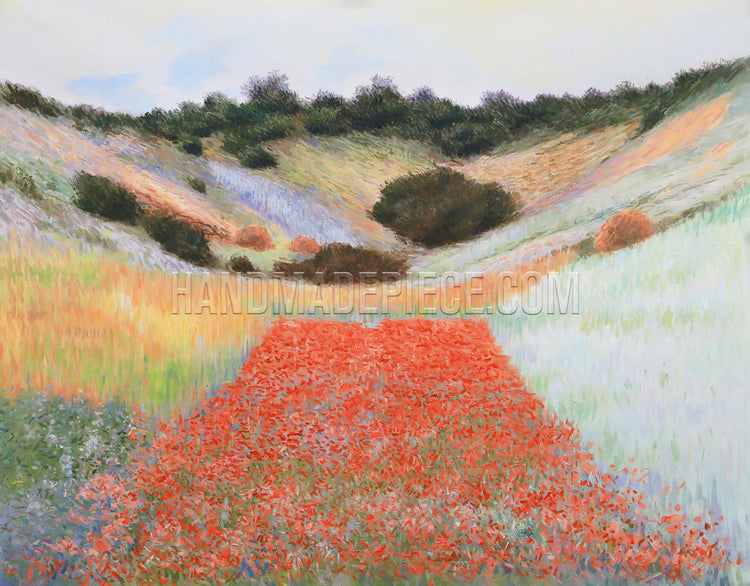 Poppy Field In A Hollow Near Giverny by Claude Oscar Monet