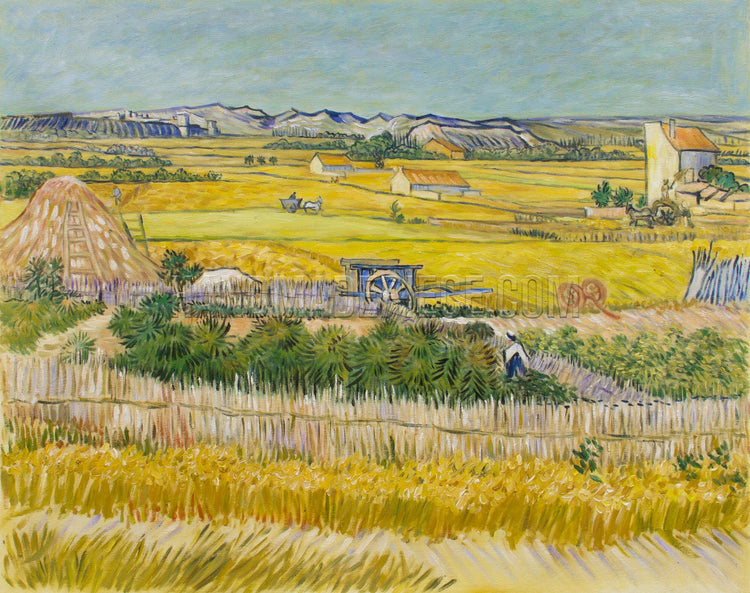 Harvest Landscape With Blue Cart by Vincent van Gogh