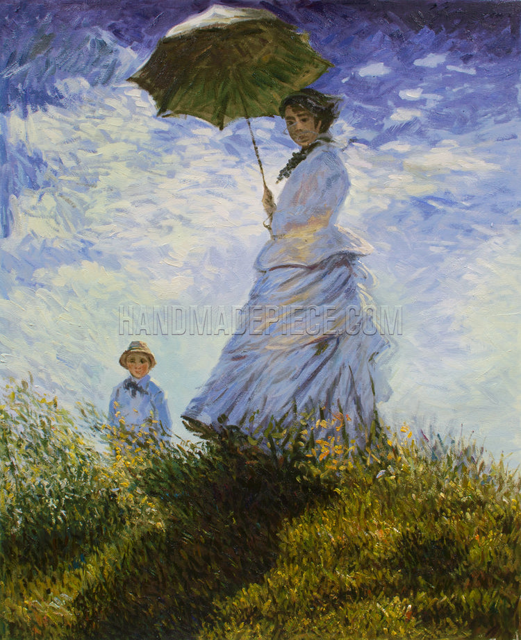 The Walk, Woman With A Parasol by Claude Oscar Monet