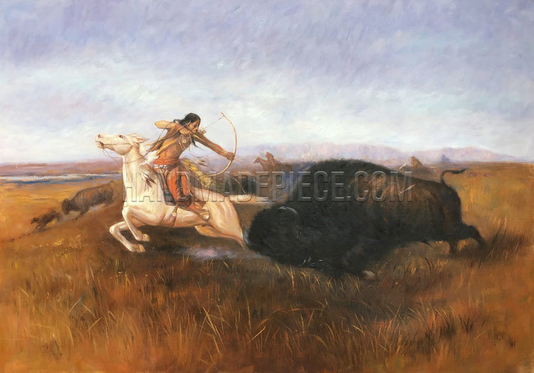 Indians Hunting Buffalo by Charles Marion Russell