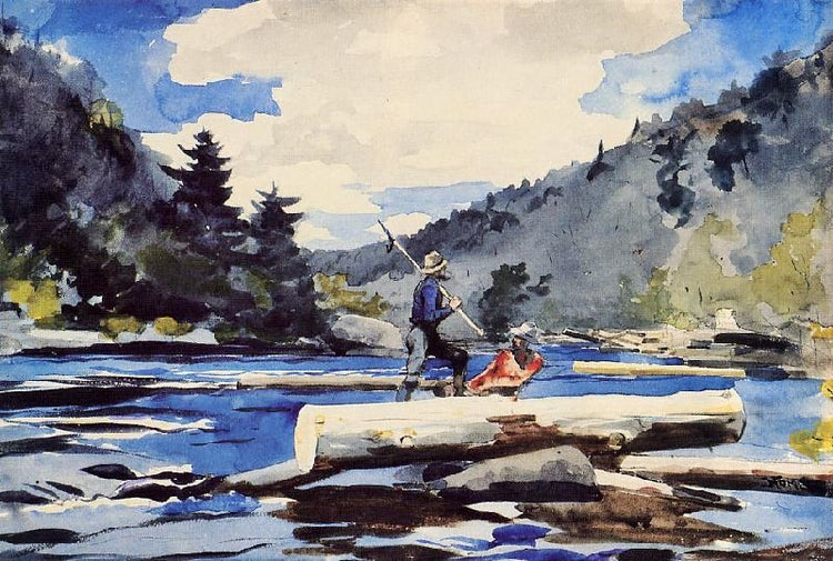 Hudson River, Logging by Winslow Homer