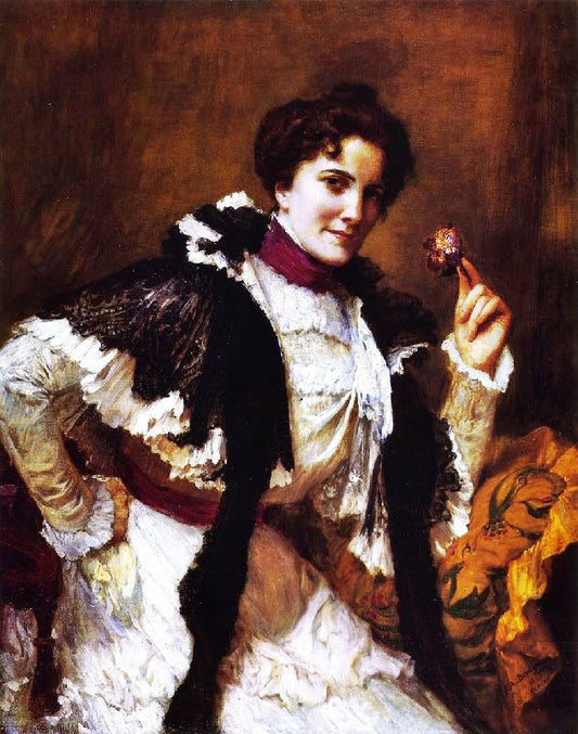 A Woman With A Posy by Frederick Arthur Bridgman