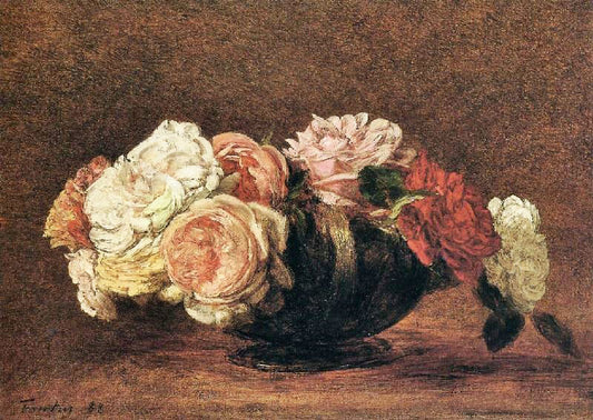 Roses In A Bowl by Henri Fantin-Latour