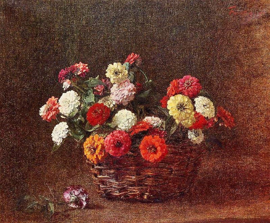 Zinnias by Henri Fantin-Latour