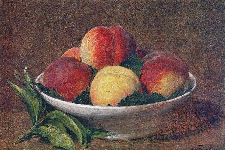 Peaches In A Bowl by Henri Fantin-Latour