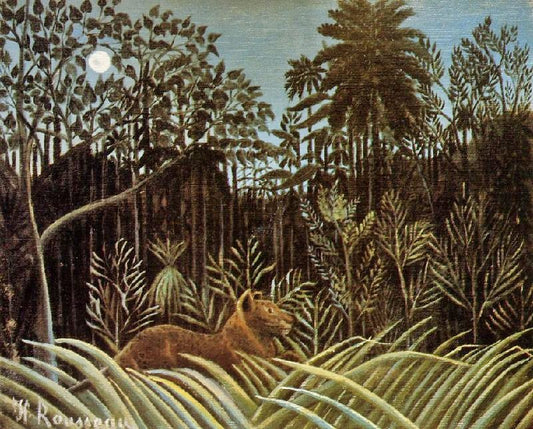 Jungle With Lion by Henri Rousseau