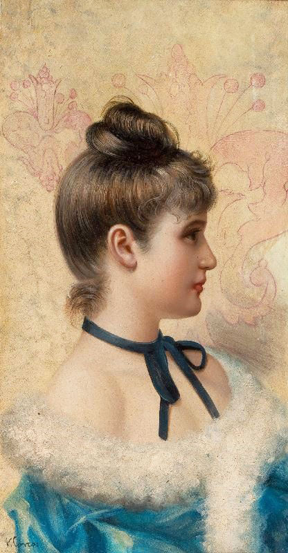 Profile Portrait Of A Young Beauty by Vittorio Matteo Corcos