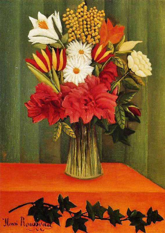 Bouquet Of Flowers With An Ivy Branch, 1909 by Henri Rousseau