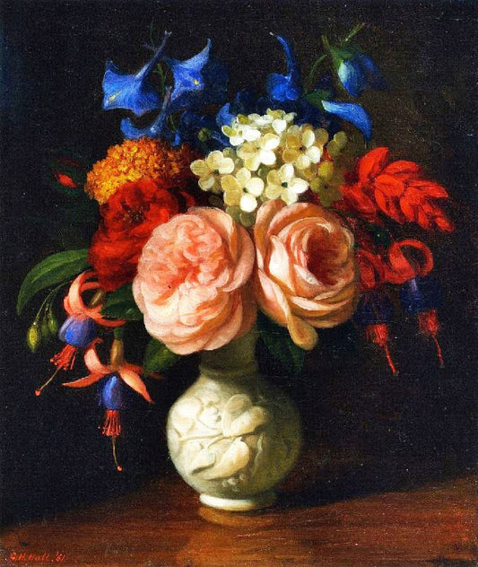 Still Life With Flowers: Red Roses by George Henry Hall