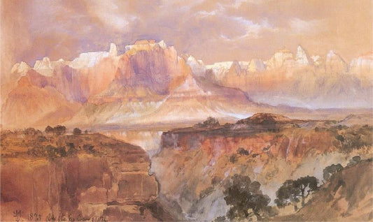 Cliffs Of The Rio Virgin, South Utah by Thomas Moran