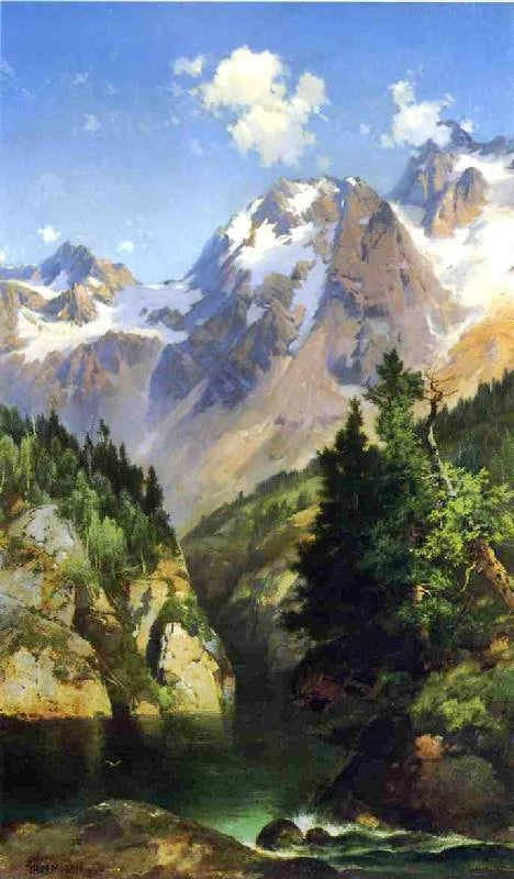 A Rocky Mountain Peak, Idaho Territory by Thomas Moran
