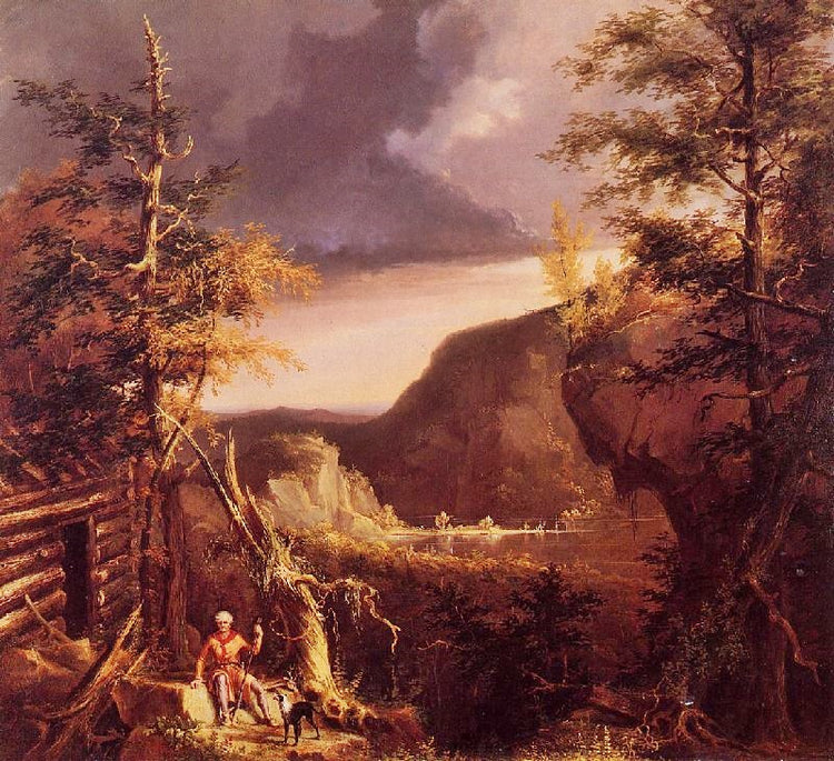 Daniel Boone Sitting At The Door Of His Cabin On The Great Osage Lake, Kentucky by Thomas Cole