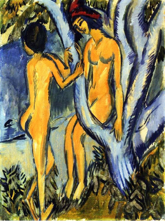 Two Nudes By A Tree by Ernst Ludwig Kirchner