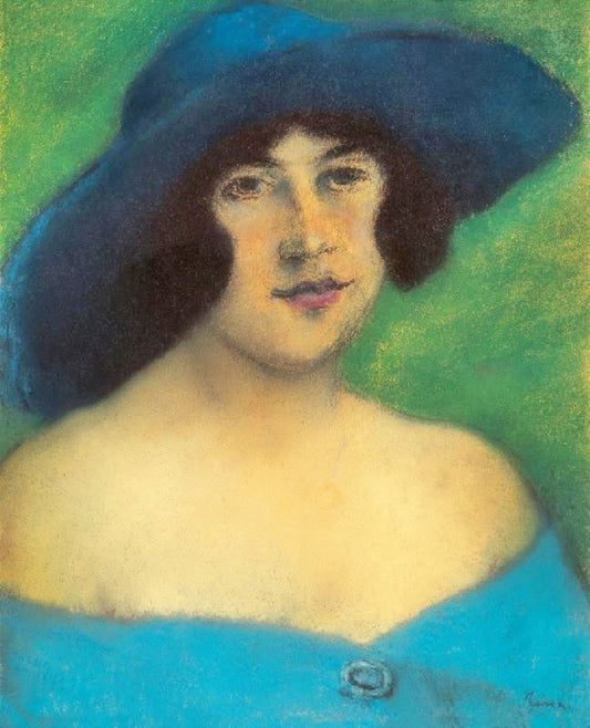 Girl With Blue Hat by József Rippl-Rónai
