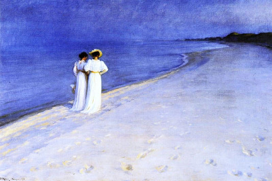 Summer Night On The South Beach At Skagen by Peder Severin Kroyer