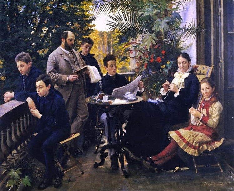 Portrait Of The Hirschsprung Family by Peder Severin Kroyer