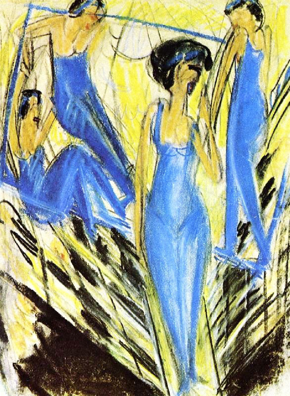 Blaue Artisten by Ernst Ludwig Kirchner