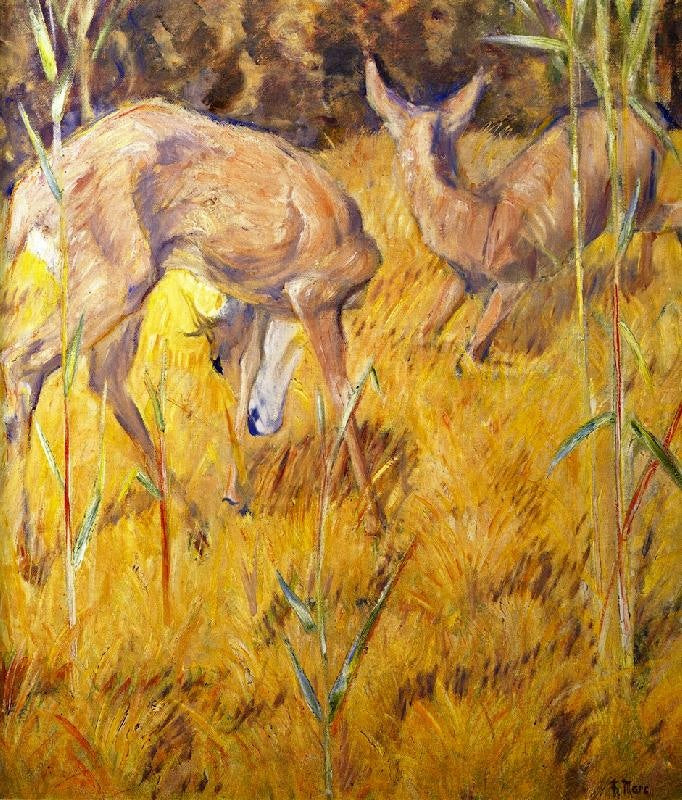Deer In The Reeds by Franz Marc