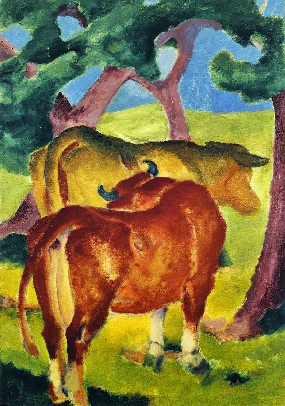Cows Under Trees by Franz Marc