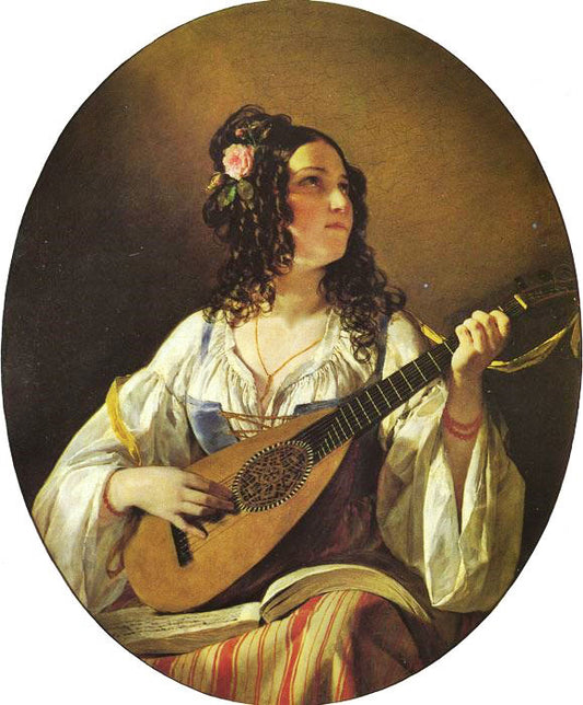 Lute Player by Friedrich von Amerling