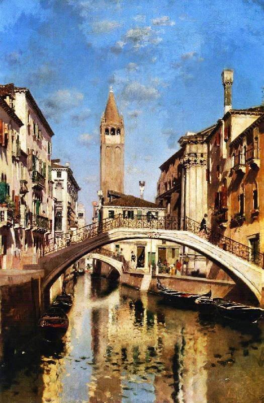 Venetian Canal by Martin Rico y Ortega