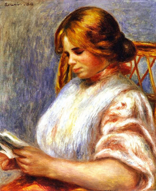 Reader In A Caned Chair by Pierre Auguste Renoir