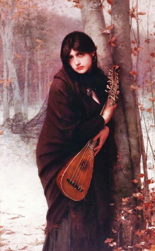 Girl With A Mandolin by Jules Joseph Lefebvre