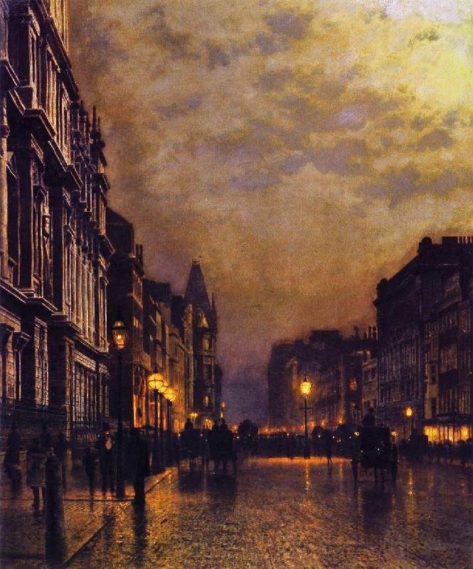 London, Piccadilly At Night by John Atkinson Grimshaw