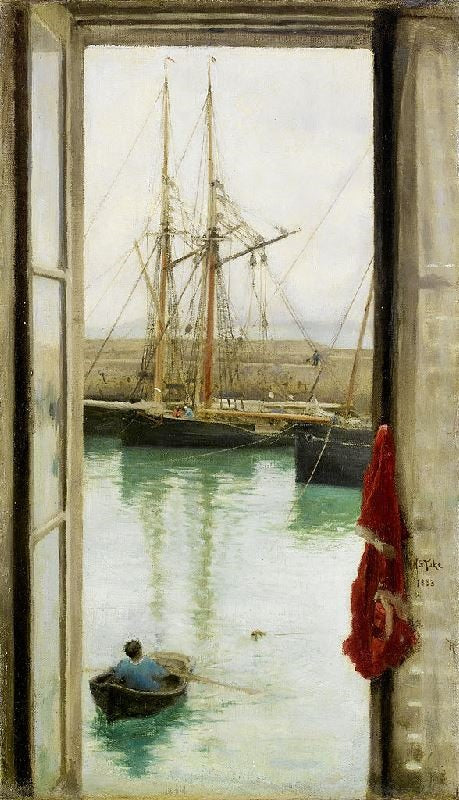 Harbour Dielette, Normandy by Henry Scott Tuke