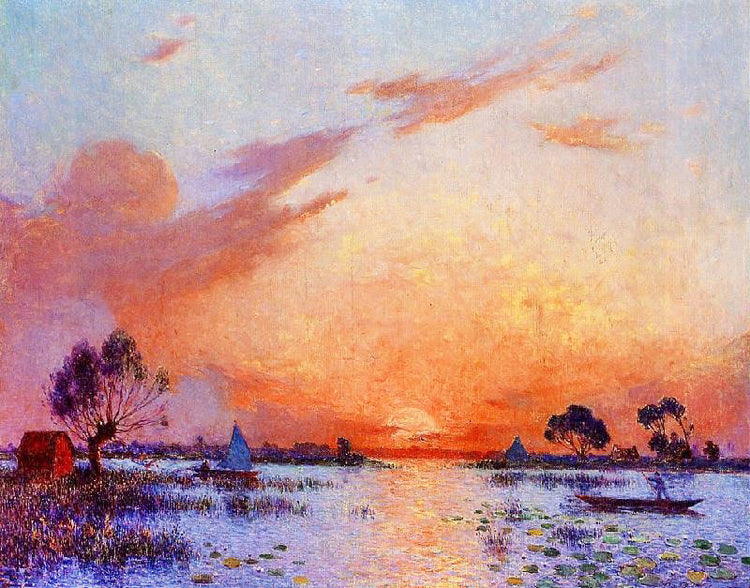 Sunset In Briere by Ferdinand du Puigaudeau