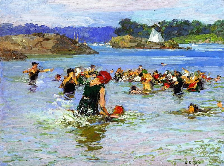 The Swimming Lesson by Edward Potthast