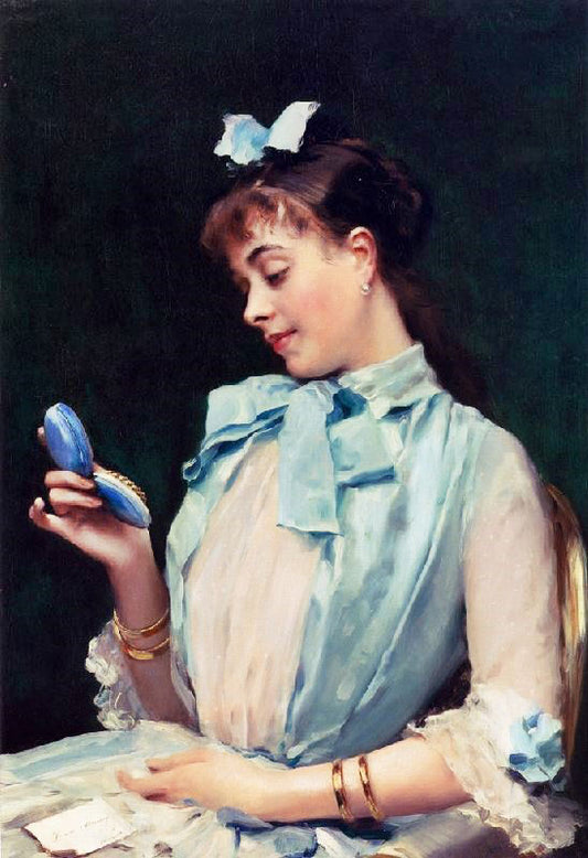 Portrait Of Aline Mason In Blue by Raimundo de Madrazo y Garreta