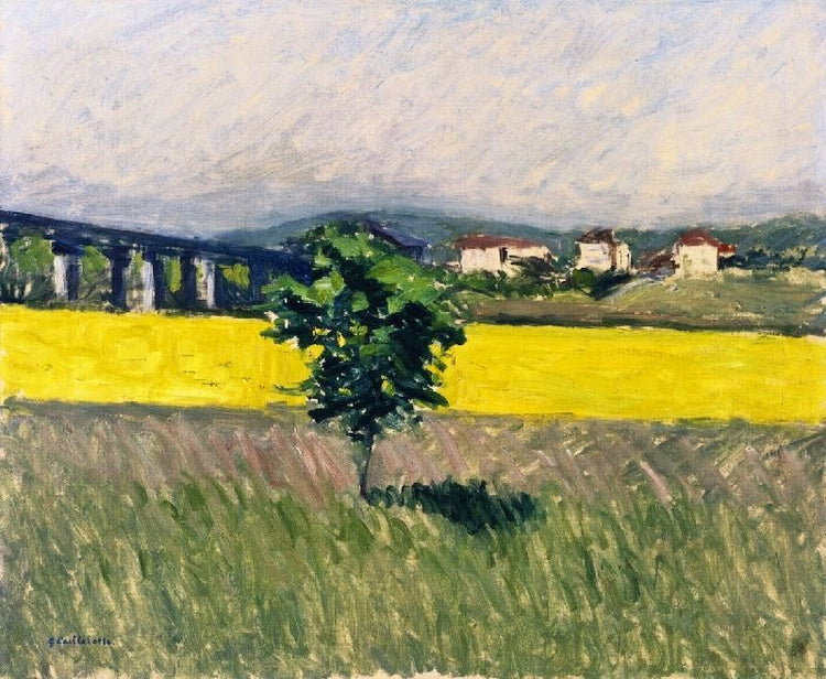 Field And Pont D’Argenteuil by Gustave Caillebotte