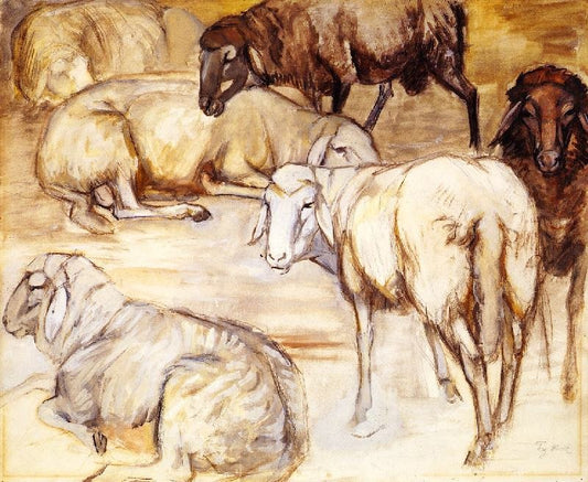 Flock Of Sheep Ii by Franz Marc