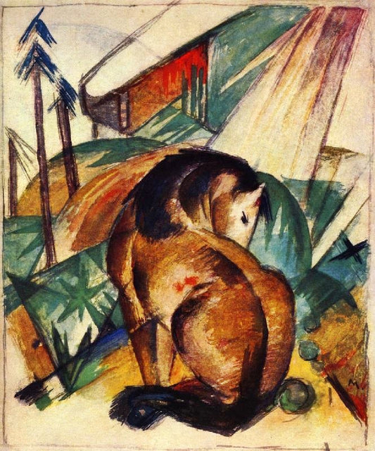 Sitting Horse by Franz Marc