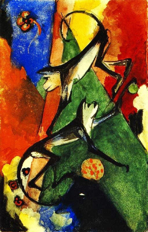 Two Monkeys by Franz Marc