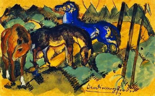 Red Indian Horses by Franz Marc