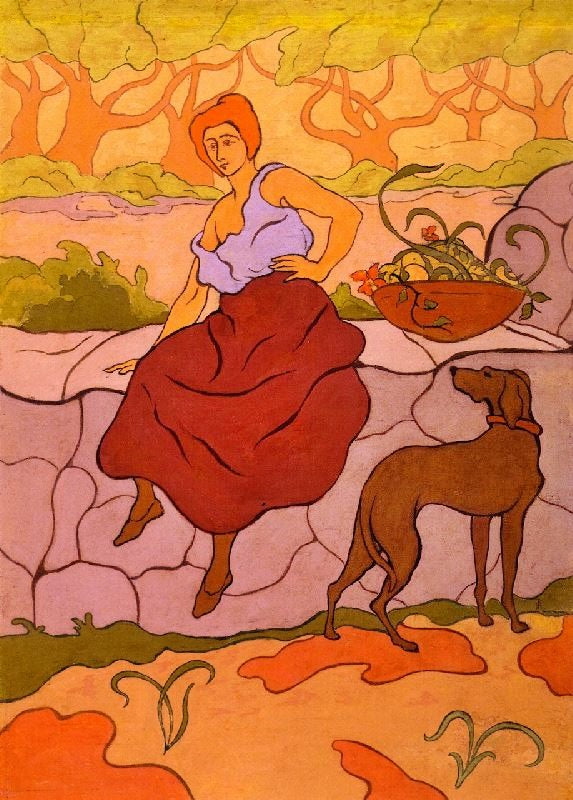 Woman With A Dog Wearing A Collar by Paul Ranson