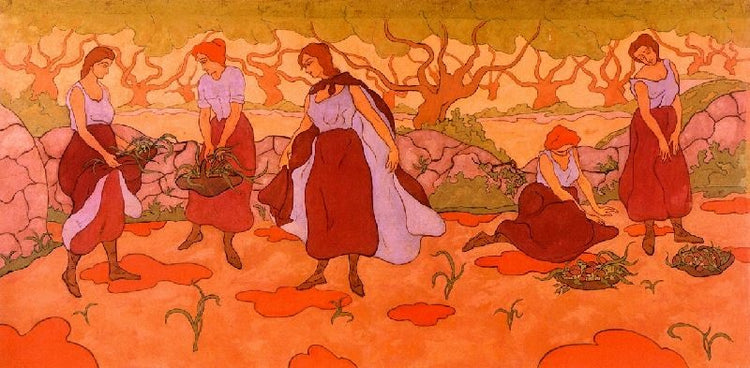 Five Woman At The Harvest by Paul Ranson