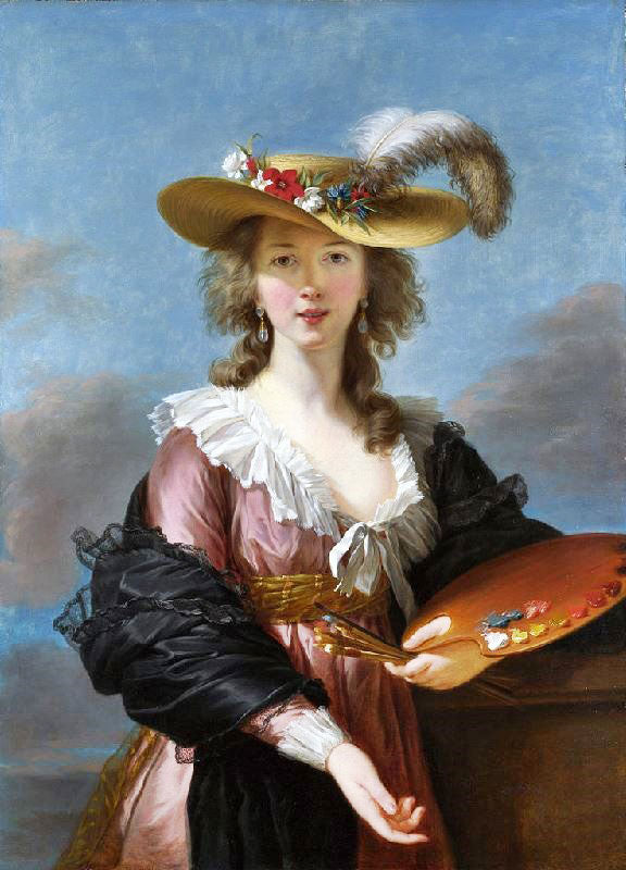 Self-Portrait In A Straw Hat by Élisabeth Vigée-Lebrun