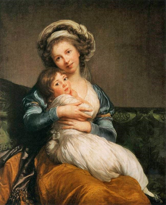 Self-Portrait With Her Daughter, Julie by Élisabeth Vigée-Lebrun